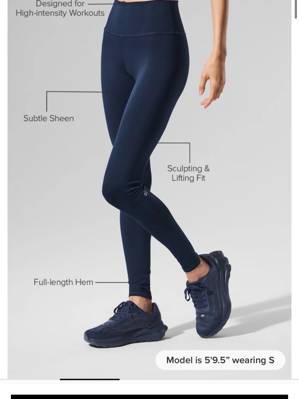 High-Waist Navy Leggings - Picture 2 of 3